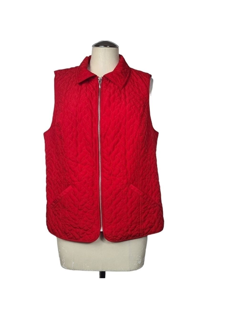 Chico's Red Full Zip Vest M